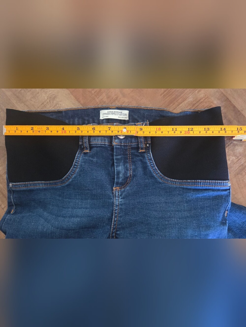 Zara Maternity Side Panel Skinny Jeans Dark Wash Stretch Denim Size 25 - Picture 13 of 13